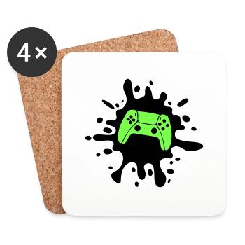 Blobs de manette de jeu de joueur - Dessous de verre (lot de 4) - blanc - Devant