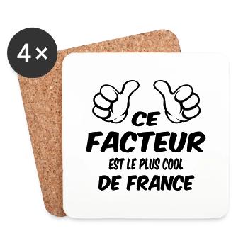 MEILLEUR FACTEUR - Dessous de verre (lot de 4) - blanc - Devant