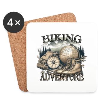 Hiking Mountaineering Outdoor Adventure - Coasters (set of 4) - white - Front