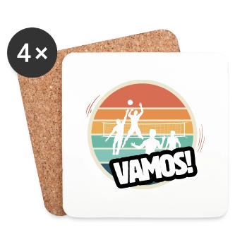 Vamos Beachvolleyball Retro - Untersetzer (4er-Set) - Weiß - Vorne