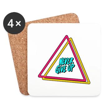 Never give up - Coasters (set of 4) - white - Front