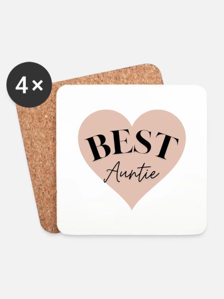 Best Auntie - Untersetzer (4er-Set) - Weiß