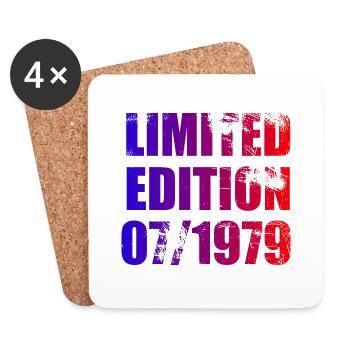 45th Birthday Limited Edition 07/1979 - Coasters (set of 4) - white - Front