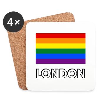 Drapeau de la fierté de Londres - Dessous de verre (lot de 4) - blanc - Devant