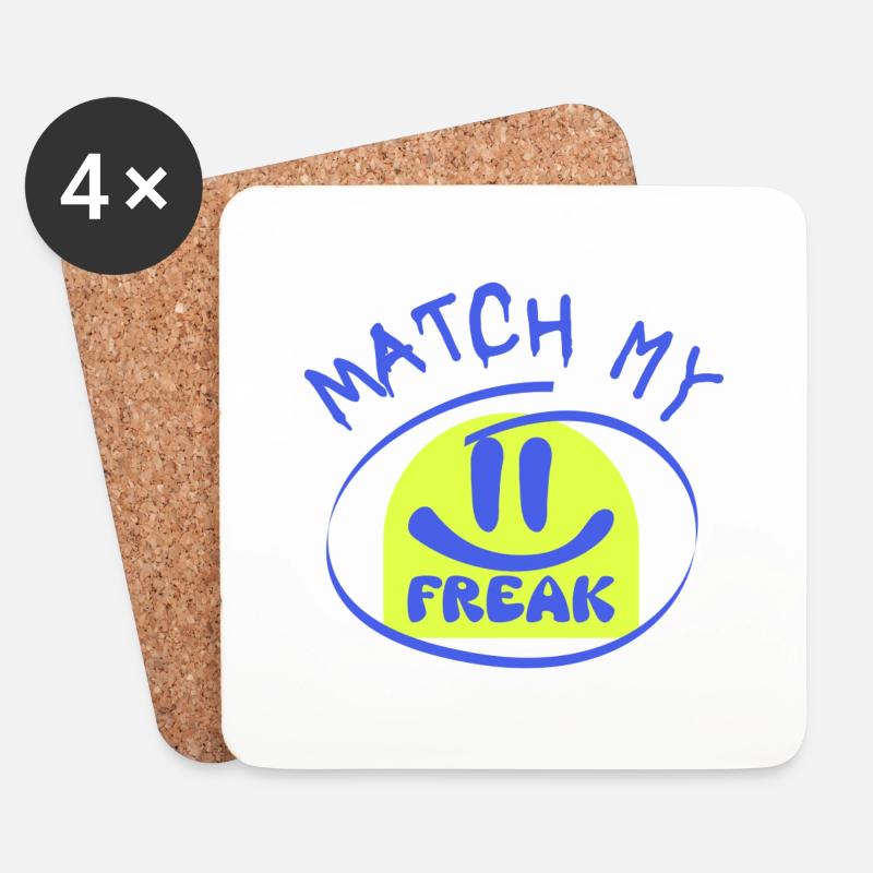 MATCH my freak - Untersetzer (4er-Set) - Weiß