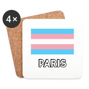 Trans Pride Flag Paris - Coasters (set of 4) - white - Front