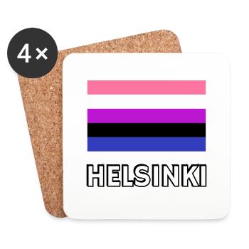 Genderfluid Pride Flag Helsinki - Coasters (set of 4) - white - Front