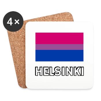 Bi Pride Flag Helsinki - Coasters (set of 4) - white - Front