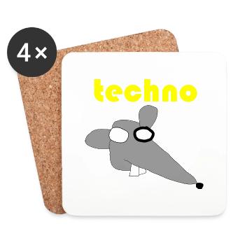 techno maus - Untersetzer (4er-Set) - Weiß - Vorne