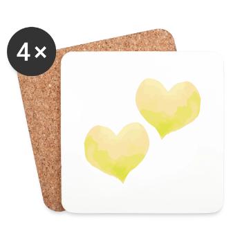 Hearts Love In Love Wedding - Coasters (set of 4) - white - Front