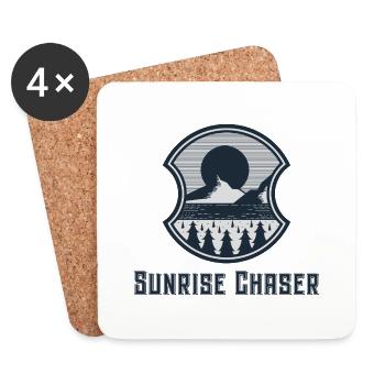 Simple Sunrise Chaser Design - Untersetzer (4er-Set) - Weiß - Vorne