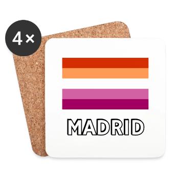 Drapeau de la fierté lesbienne Madrid - Dessous de verre (lot de 4) - blanc - Devant