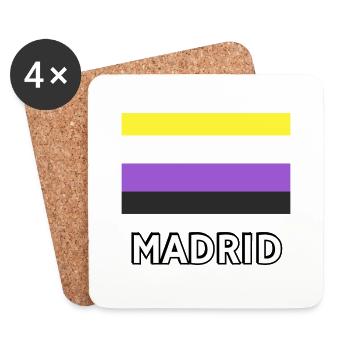 Nicht-binäre Pride Flagge Madrid - Untersetzer (4er-Set) - Weiß - Vorne
