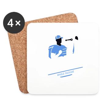 Ich bin in Fitness Ganzes Paket in deinem Briefkas - Untersetzer (4er-Set) - Weiß - Vorne
