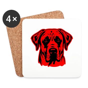 Kangal Hund Kopf - Untersetzer (4er-Set) - Weiß - Vorne