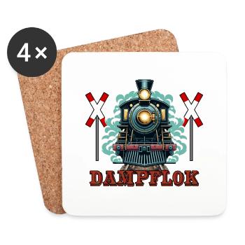 Dampflok nostalgische Eisenbahn für Kinder - Untersetzer (4er-Set) - Weiß - Vorne