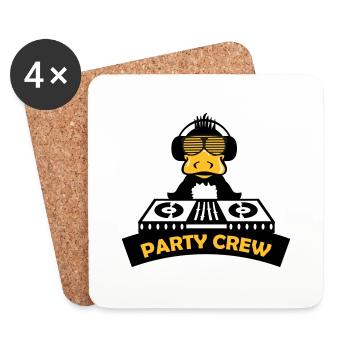 duck party crew 2 - Untersetzer (4er-Set) - Weiß - Vorne