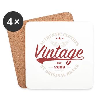 Vintage 2009 Retro 2009 Birthday Gift 2009 - Coasters (set of 4) - white - Front