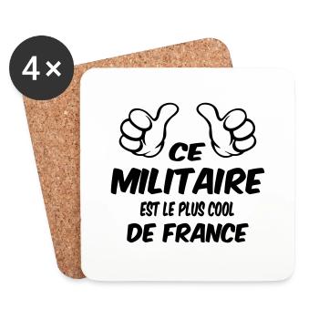 BESTES MILITÄR - Untersetzer (4er-Set) - Weiß - Vorne