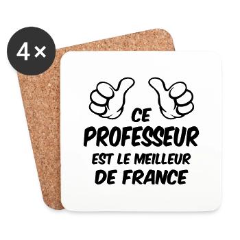 MEILLEUR PROFESSEUR - Dessous de verre (lot de 4) - blanc - Devant