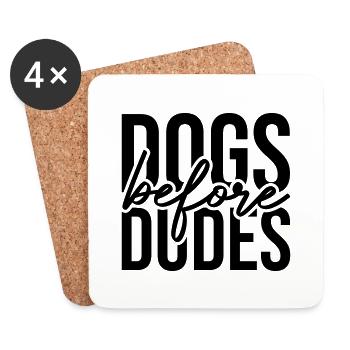 Les chiens avant les mecs - Dessous de verre (lot de 4) - blanc - Devant