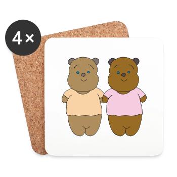 Couple of bears - Coasters (set of 4) - white - Front