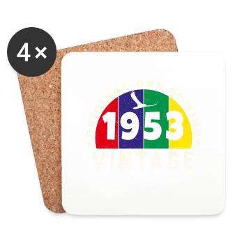 Jahrgang 1953 Retro - Bursdag - Untersetzer (4er-Set) - Weiß - Vorne