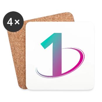 Numéro 1 multicolore - Dessous de verre (lot de 4) - blanc - Devant