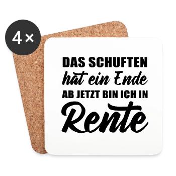 Das Schuften hat ein Ende jetzt bin ich in Rente - Untersetzer (4er-Set) - Weiß - Vorne