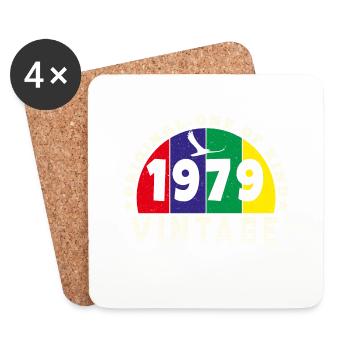 Jahrgang 1979 Retro - Bursdag - Untersetzer (4er-Set) - Weiß - Vorne