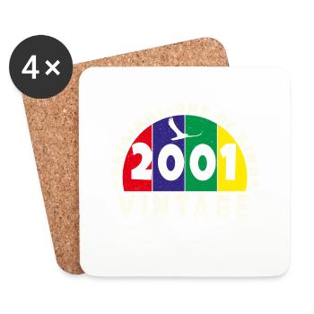 Vintage 2001 Retro - Bursdag - Coasters (set of 4) - white - Front