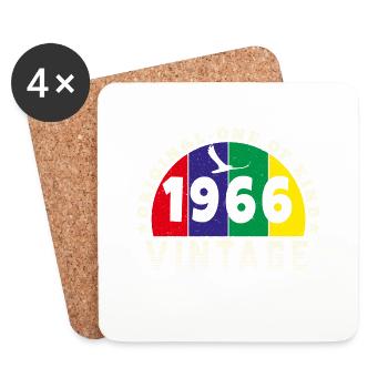 Vintage 1966 Retro - Bursdag - Coasters (set of 4) - white - Front