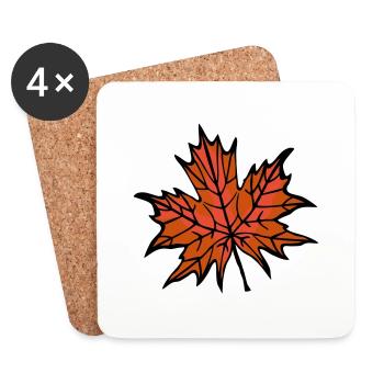 Feuille d’automne 2 - Dessous de verre (lot de 4) - blanc - Devant