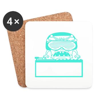 DJ Party Monster Horror Halloween Alien Mixer - Coasters (set of 4) - white - Front