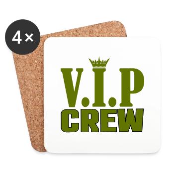 vip crew - Untersetzer (4er-Set) - Weiß - Vorne