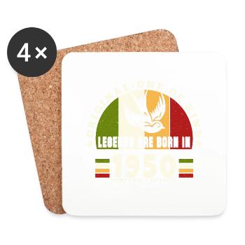 1950 Vintage Birthday Legend Gift - Coasters (set of 4) - white - Front