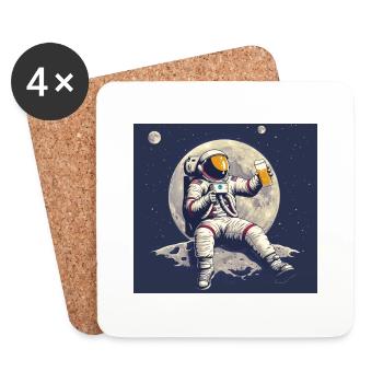 ASTRONAUT BEACH BEER - Coasters (set of 4) - white - Front