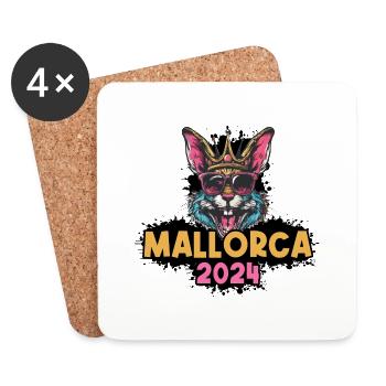 Majorque 2024 Lapin - Dessous de verre (lot de 4) - blanc - Devant