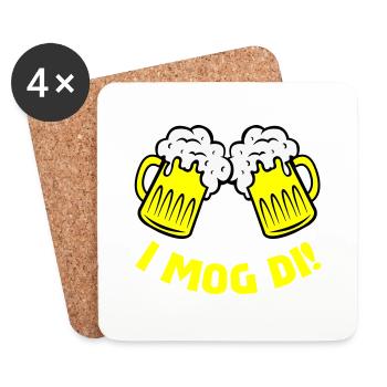 bier i mog di - Untersetzer (4er-Set) - Weiß - Vorne