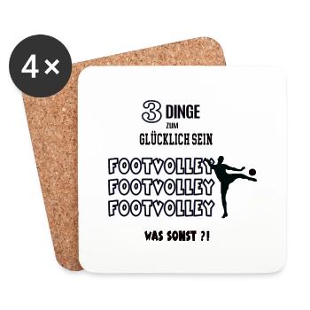 Footvolley Was Sonst Spieler Spiel Footvolleyer - Untersetzer (4er-Set) - Weiß - Vorne