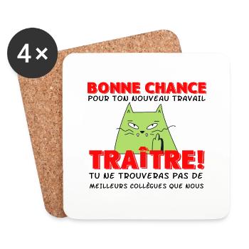 Leaving Colleague Work & New Job, Goodbye - Coasters (set of 4) - white - Front