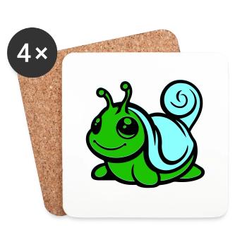 schnecke comic - Untersetzer (4er-Set) - Weiß - Vorne