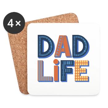 Dad Life - Untersetzer (4er-Set) - Weiß - Vorne