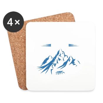 Valmeinier - Alpes - Dessous de verre (lot de 4) - blanc - Devant