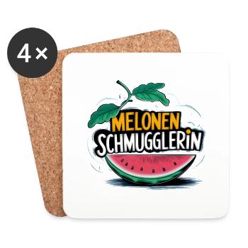 Melonen Schmugglerin Schwangerschaft Geschenkidee - Untersetzer (4er-Set) - Weiß - Vorne
