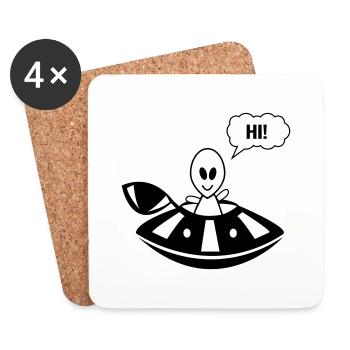 Alien ufo hi - Coasters (set of 4) - white - Front
