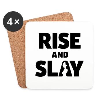 RISE and Slay Statement - Tägliche Motivation - Untersetzer (4er-Set) - Weiß - Vorne