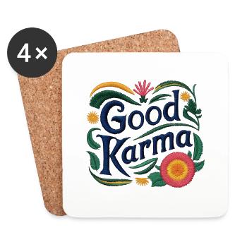 Gutes Karma - Untersetzer (4er-Set) - Weiß - Vorne