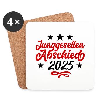 Jga Junggesellenabschied 2025 - Untersetzer (4er-Set) - Weiß - Vorne