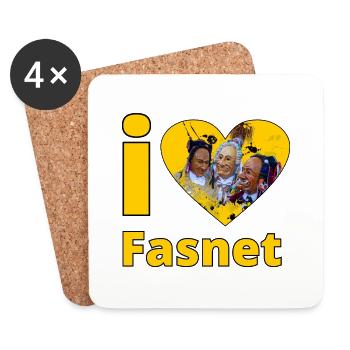 i love Fasnet 2 - Untersetzer (4er-Set) - Weiß - Vorne